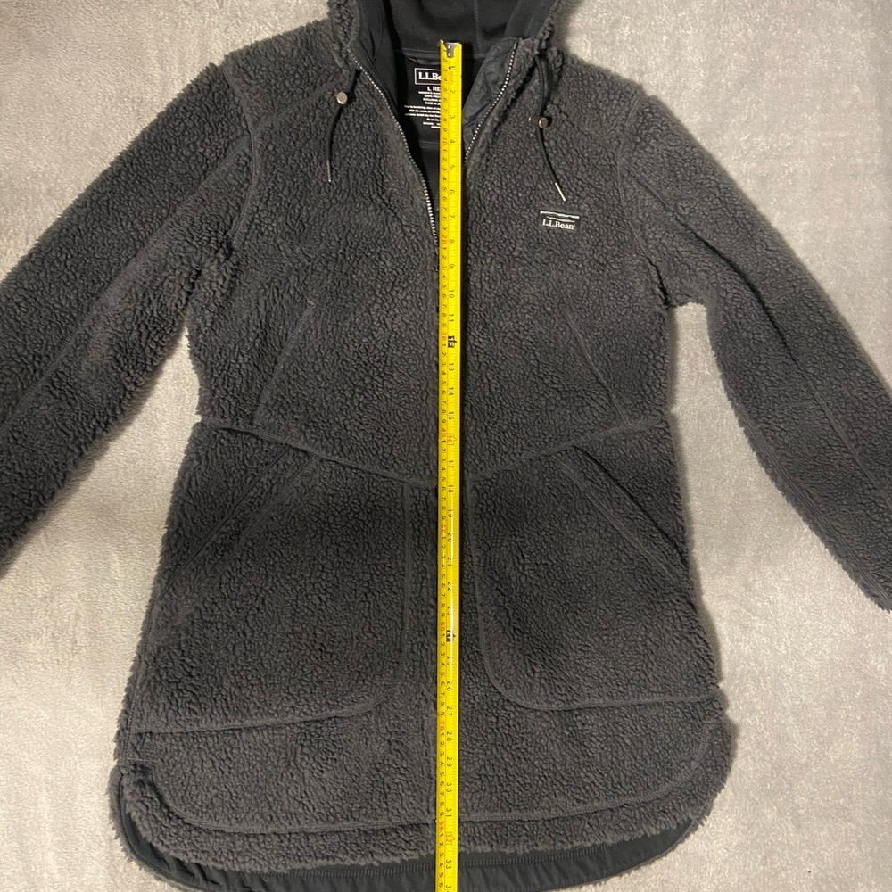 L.L. Bean Charcoal Teddy Jacket with Hood - Picture 4 of 5